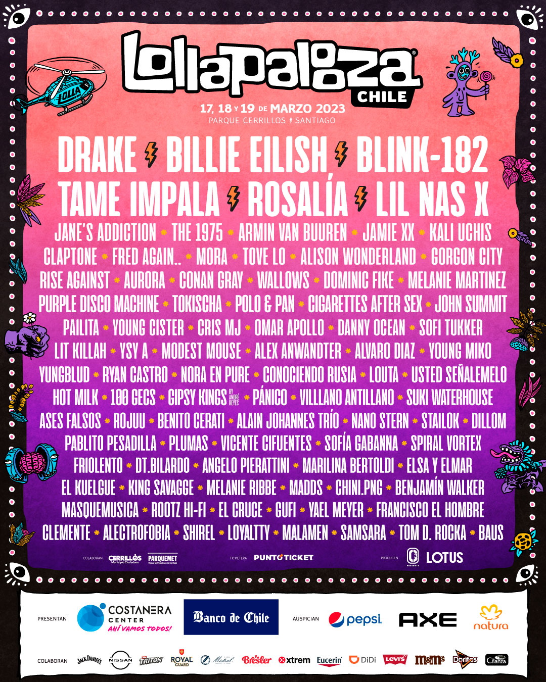 Afiche Lollapalooza Chile 2023